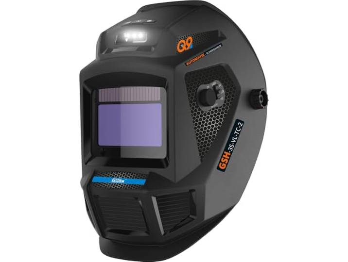 Güde Automatik Schweißhelm GSH-3S-VL-TC-2 (für Schneid-/Schleif-/Schweißarbeiten, Solar & Li-Ion Batterie, True Color Filter, Auto-Abdunklungsfilter (95x55 mm), Ventilator & LED-Licht, Test sehr gut)