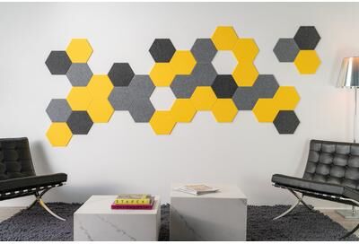 Felt Right Sector Yellow   Sound Dampening Pinnable Tiles