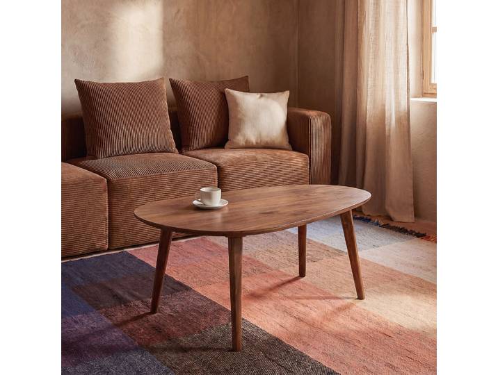 Table basse vintage en bois de manguier, L108 cm