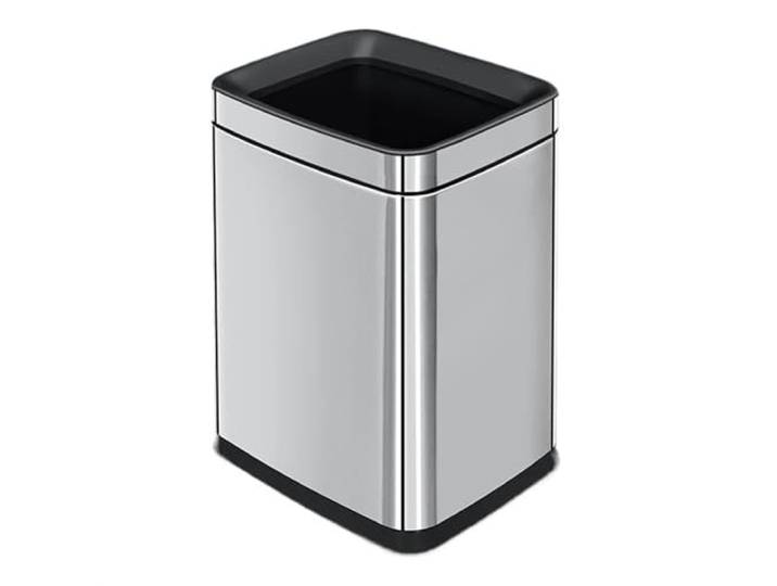 9bbhfJw4R Haushaltsmülleimer Offener Mülleimer Mit Druckring for Klassenzimmer(Silver)