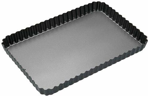 MasterClass Non-Stick 31 x 21 x 2.5cm Fluted Rectangular Flan / Quiche Tin