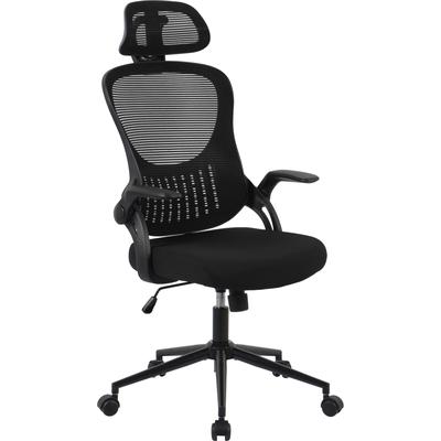 Bürostuhl OTTO HOME "Uvell", schwarz (schwarz, schwarz, schwarz), B:68cm H:104cm T:48,5cm, Stühle, Bürostuhl, angenehmes Sitzklima, verstellb. Kopfstütze, Fach an der Rückenlehne