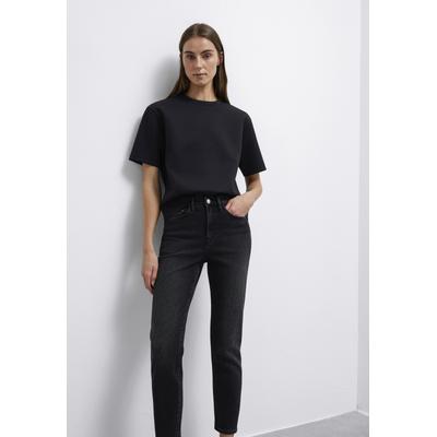 T-Shirt MAVI "SHORT SLEEVE FASHION JERSEY", Damen, Gr. S, schwarz (jet schwarz), 69% Baumwolle, 21% Polyester, 10% Elasthan, unifarben, normal normal, Rundhals, Shirts T-Shirt, T-Shirt Oversize