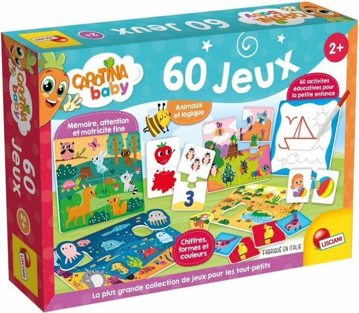 Lisciani Giochi Carotina Baby Educatief Spel met 60 Spellen (Frans)