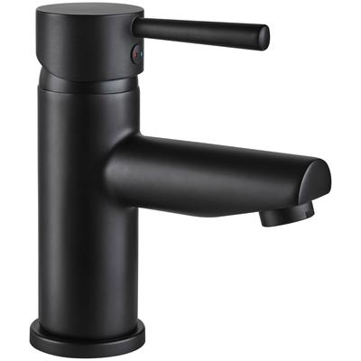 Waschtischarmatur WELLTIME "Paris black", schwarz, B:5,5cm H:16,2cm T:14,8cm, Messing, Armaturen, bleifreie Edelstahl-Armatur, Waschtischarmatur mit starren Auslauf
