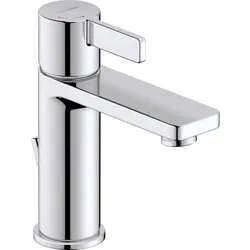 Duravit D-Neo Waschtischarmatur DE1021001010 mit Zugstangen-Ablaufgarnitur, Ausladung 109mm, chrom