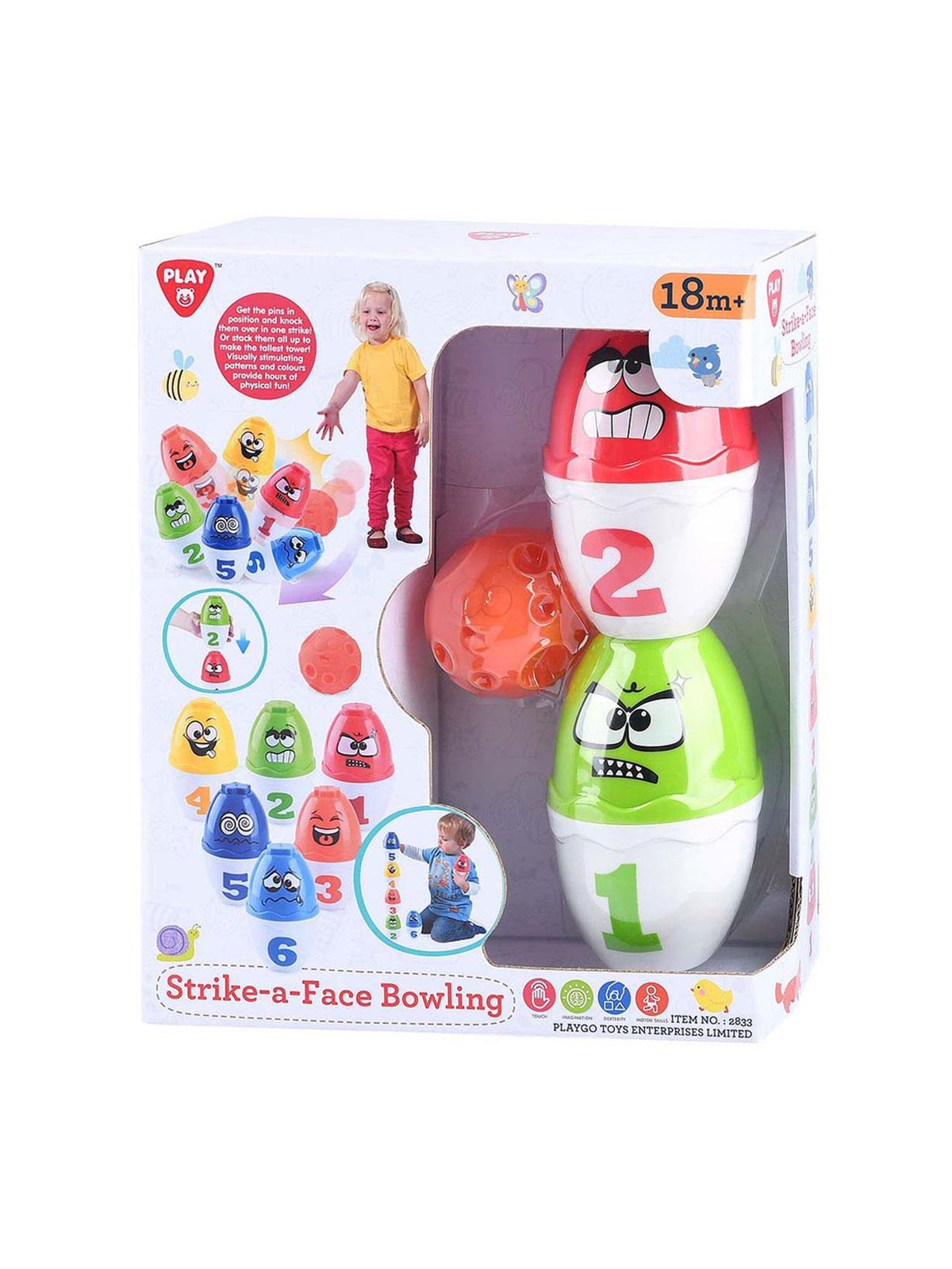 PLAY Bowling Playset Faces 13pcs.