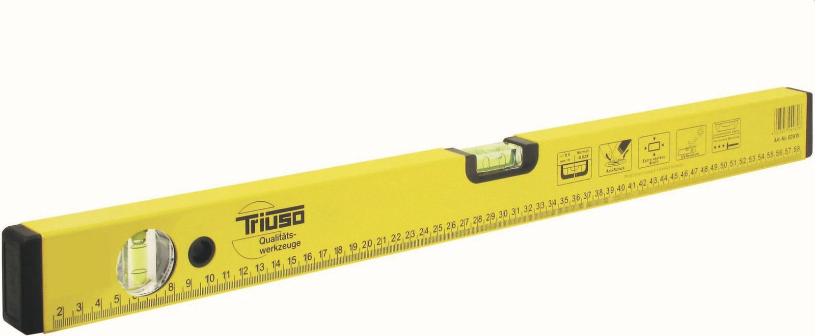 TRIUSO Waterpas 100 cm, Aluminium, Geel