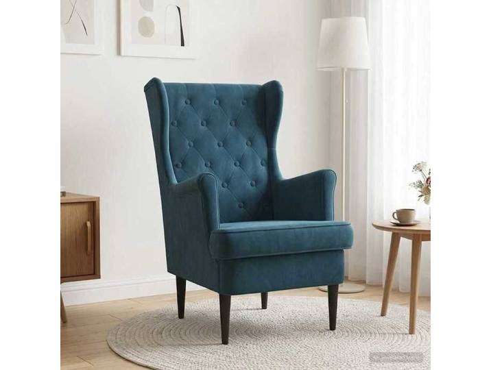Bleu Chaise confortable LEMON Fauteuil Bleu Velours Pour maison/bureau_22128