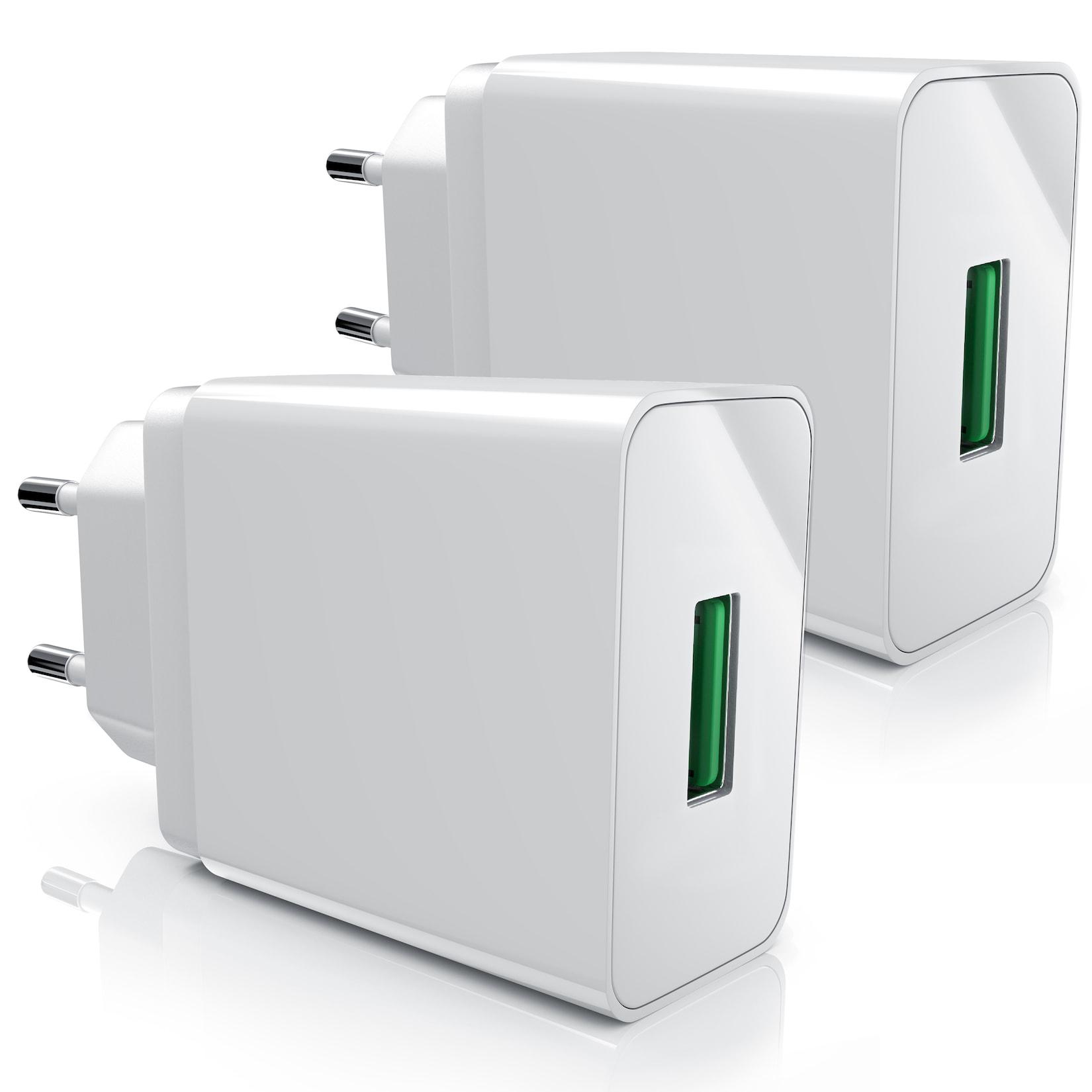 Aplic 2x USB-Ladegerät (3000 mA, 2-tlg., Quick Charge 3.0 USB-Ladegerät 1x USB A QC 3.0 Port / max. 3A über QC)