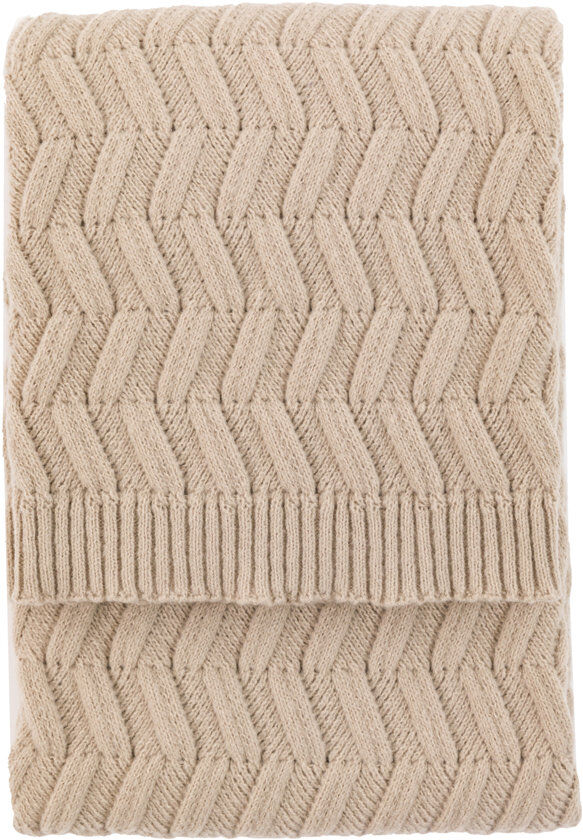 Gallery Direct Throw Blanket Beige 130cm W X 170cm L