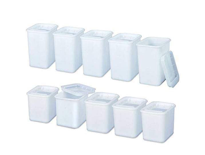 BRB Set mit 10 Vorratsdosen in Gastronomiequalität, 5X 2 Liter, 5X 3 Liter, mit Deckel