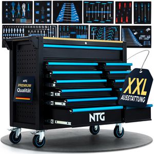 NTG Werkzeugwagen WZW.7471, bestückt, 471-teilig, schwarz, 12 Schubladen, mit Werkzeug