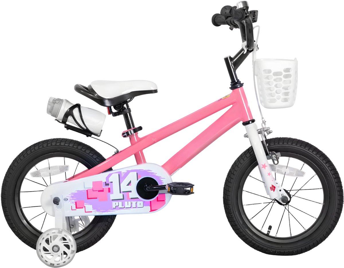 Kinderfahrrad 35 cm - 3-5 Jahre - Mit leuchtenden Stützrädern - Lila Mädchen & Jungen Fahrrad