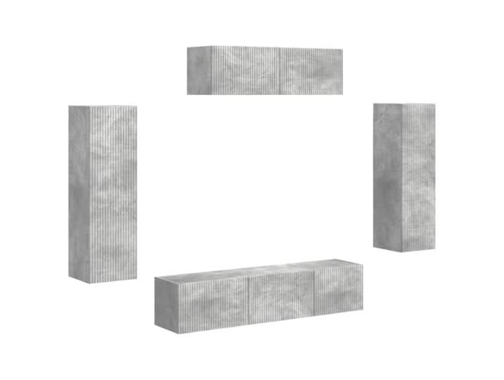 GKHPYURE TV-Schrank 5 Stück grau Beton Wand Platzsparendes Design, viel Platz für Elektronik und Dekoration, robuste Konstruktion, einfache Wartung