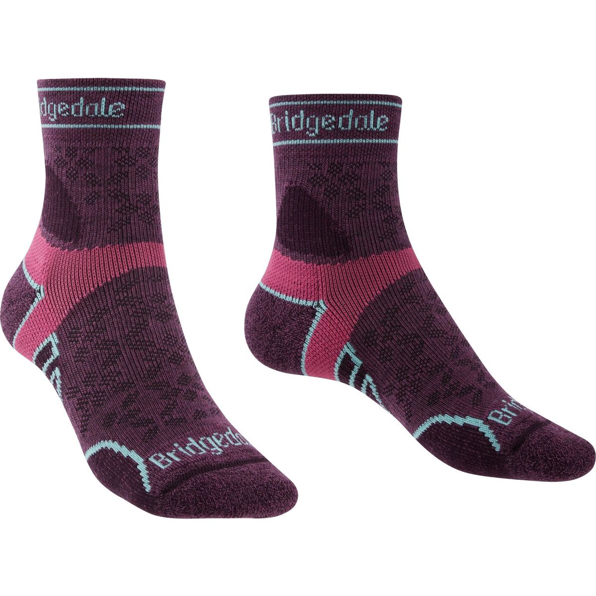 Bridgedale Trail Run Lightweight T2 Merino Sport ¾ Crew charcoal/purple (260) S 710200-260-S