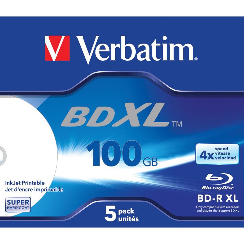 Verbatim BD-R XL 100 GB bedruckbar 5er Jewelcase (43789)