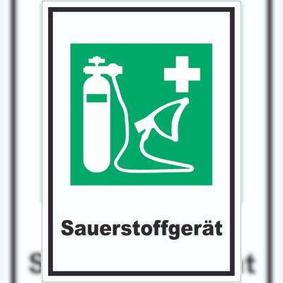 HB-Druck Sauerstoffgerät Aufkleber A1 (594x841mm)