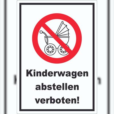 HB-Druck Aufkleber Kinderwagen abstellen verboten A8 (52x74mm)
