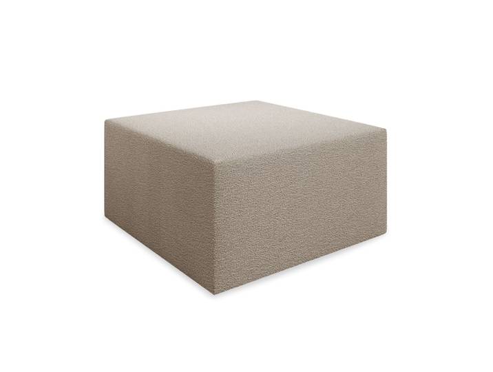 Pouf carré xl en tissu bouclette beige