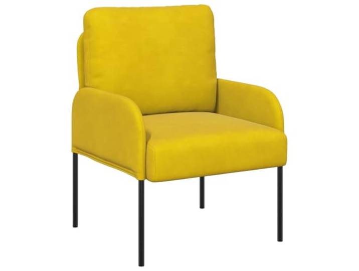 IBUQDDV Sofa mit Kissen 55cm Gelb Sperrholz Polyesterbezug, Metallbeine schwarz, runde Kissen, Armlehnen, einfache Pflege