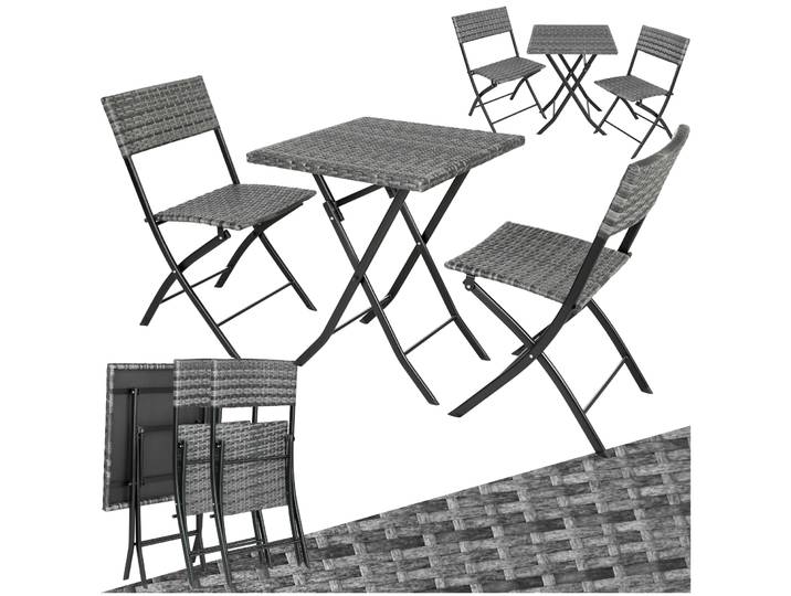 Rattan Balkonset Trevi - grau