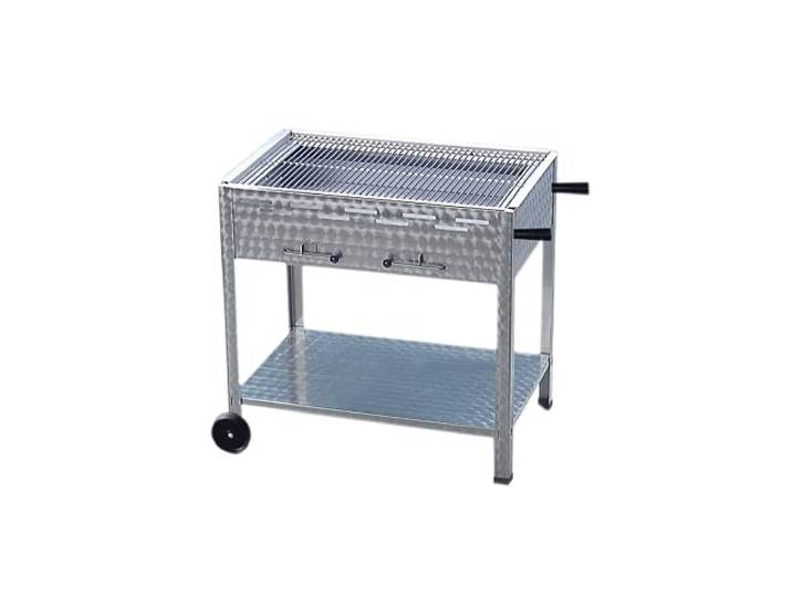 BSR-Grillen Holzkohlegrill Grillwagen mit Rollen Kohlegrill aus Edelstahl 81x53x80 cm Grillfläche 76x47 cm ideal für Privat Verein Catering Gastronomie (Grillrost Edelstahl)