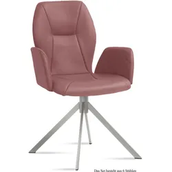 ARMLEHNSTUHL (6er-Set) Dottie 58x92x60 Edelstahl/Rosewood