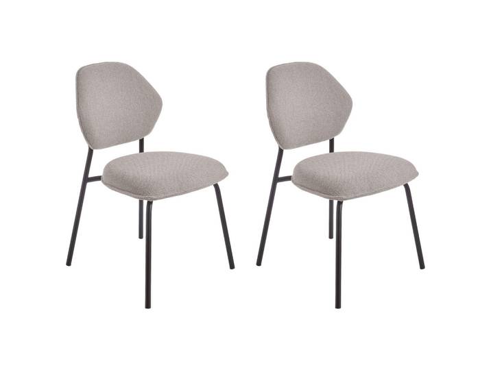 Celina Home Stuhl-Set Move-Ch2, Schwarz, Kaschmir, Metall, Rundrohr, 51x85x63 cm, Stoffauswahl, stapelbar, Esszimmer, Stühle, Polsterstühle