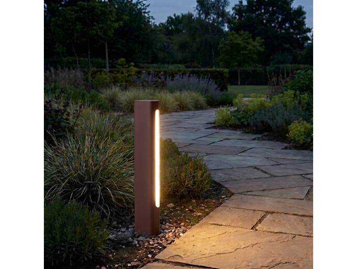 Celiora LED-Wegeleuchte, Höhe 45 cm, braun, IP65 - Lucande - Modern - Aluminium - Eckig