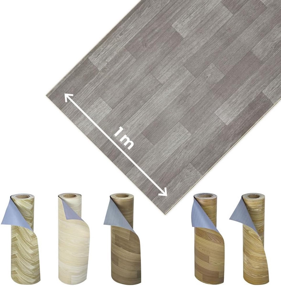 Zelfklevende PVC Vloerbedekking in Parketlook, Vochtbestendig, op Rol