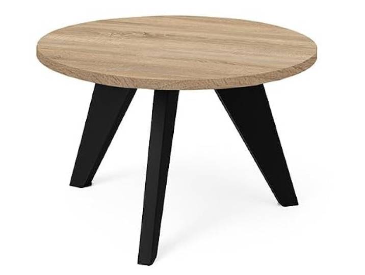 Dekori Möble, LORA Couchtisch, 60 cm – minimalistisch, leicht und zeitlos für Moderne Interieurs (Eiche Sonoma/Schwarz)