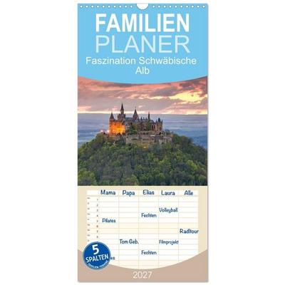 Familienplaner 2027 - Faszination Schwäbische Alb mit 5 Spalten (Wandkalender, 21 x 45 cm) CALVENDO
