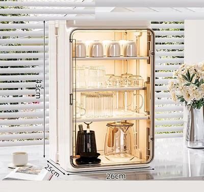 Discount Dollar Deals Water Cup Storage Rack, Desktop Coffee Mug Organizer, Household Dust Proof Tea Cup Holder, Drip Cup Holder, Tea Set ivory