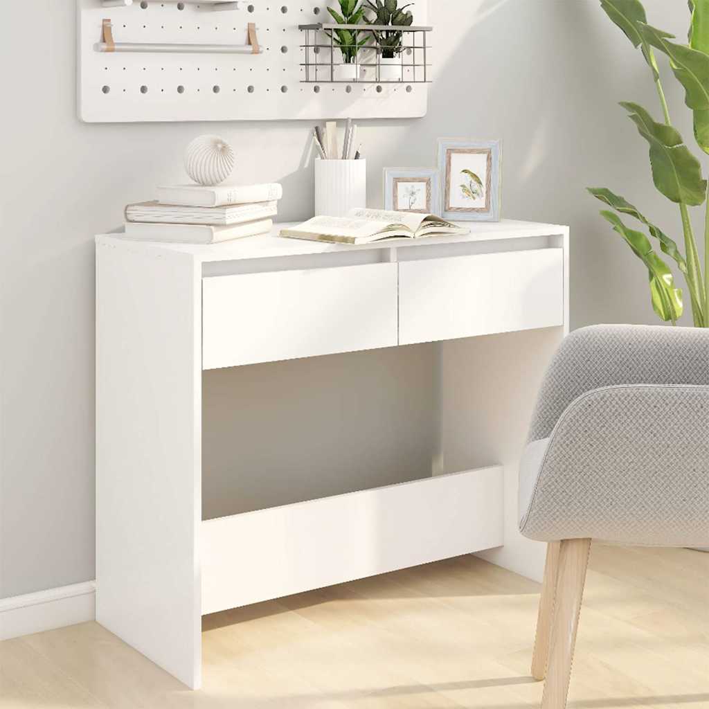 vidaXL Table console Blanc 89x41x76,5 cm Acier