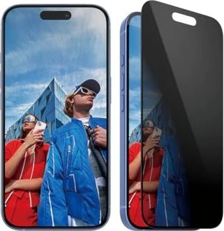PanzerGlass Privacy Apple iPhone 16/15 mit Installationsrahmen