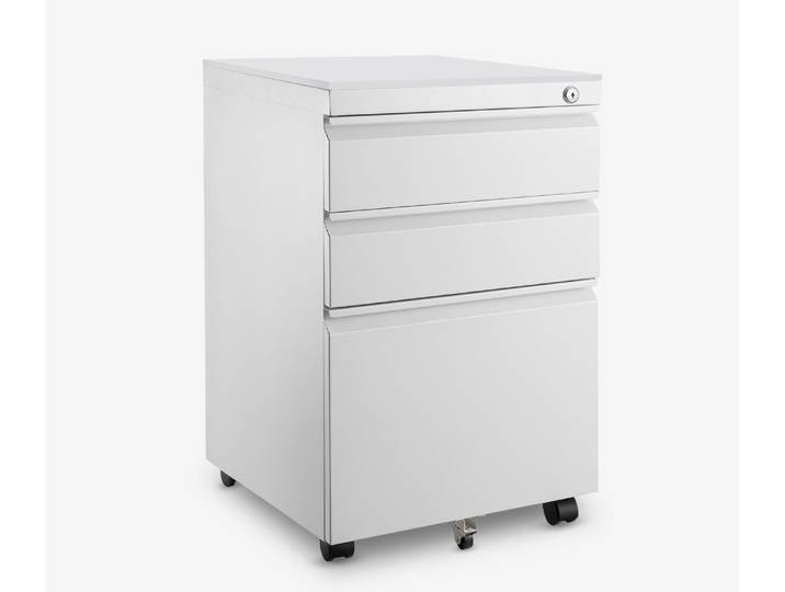Metall Rollcontainer Weiß Lichtgrau