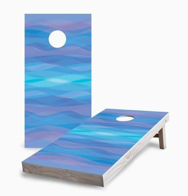 Skip's Garage Modern Waves Corn Hole Board Set with Hole Lights