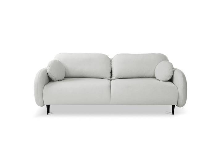 BETTSOFA AGIO Beige Plüsch-Stoff mit Schlaffunktion