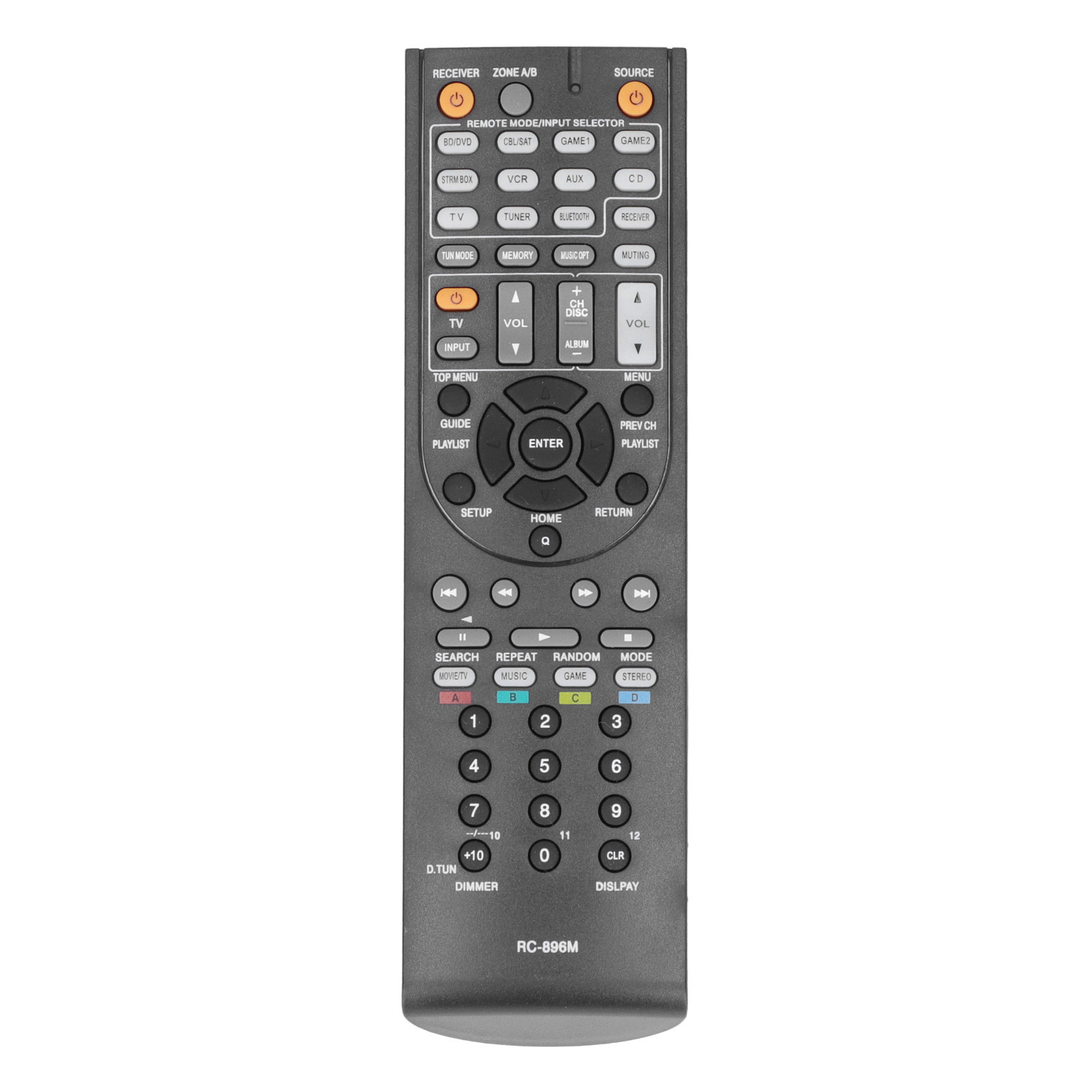 Cocosity RC-896M vervangende afstandsbediening voor Onkyo power amplifiers en AV-receivers, compatibel met RC-737M, RC-801M en RC-836M