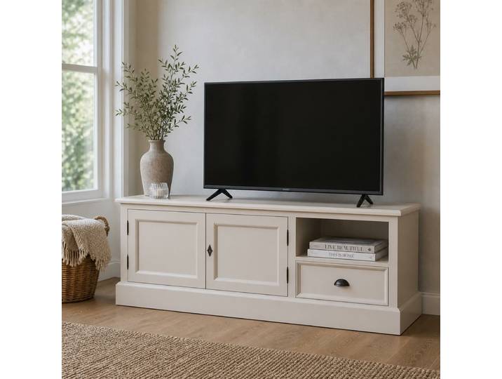 TV-Sideboard Hamburg mit Landhausoptik, cremeweiß