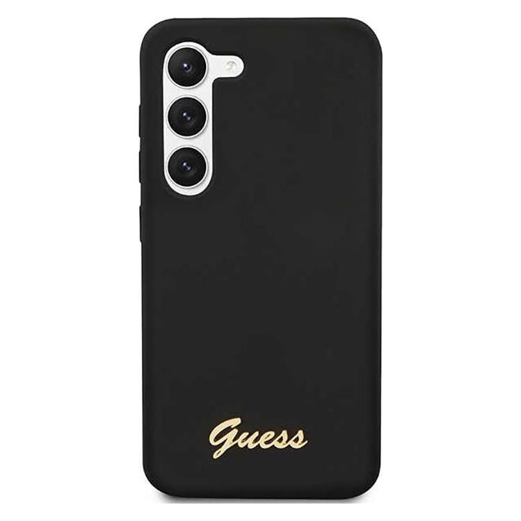 Guess Silicone Vintage Gold Logo Case für Samsung Galaxy S23+ - black (Samsung Galaxy S23+) (GUHCS23MSLSMK)