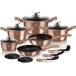 BerlingerHaus Copper Metallic Line Kochtopf-Set 15-teilig