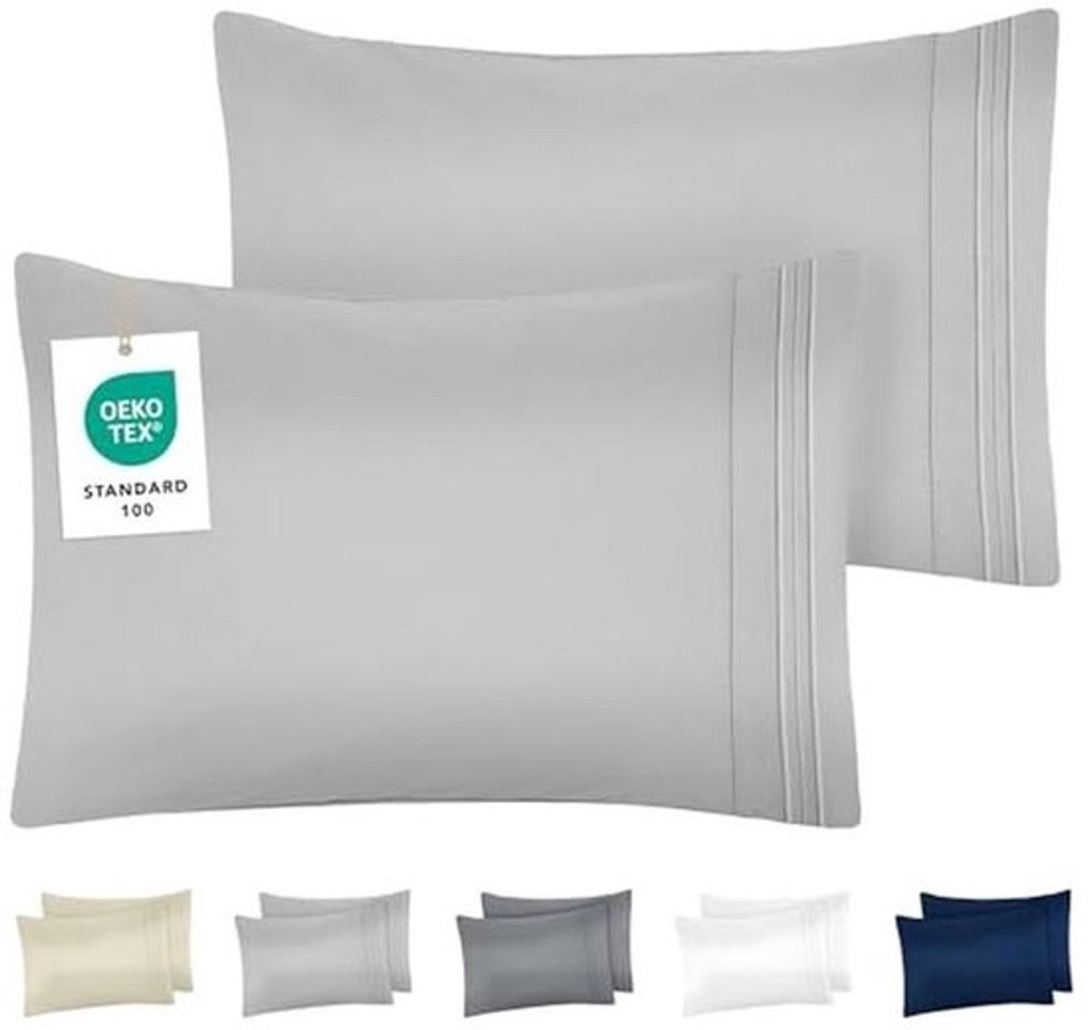 Set van 2 kussenslopen van gecertificeerde microvezel, 40 x 60 cm