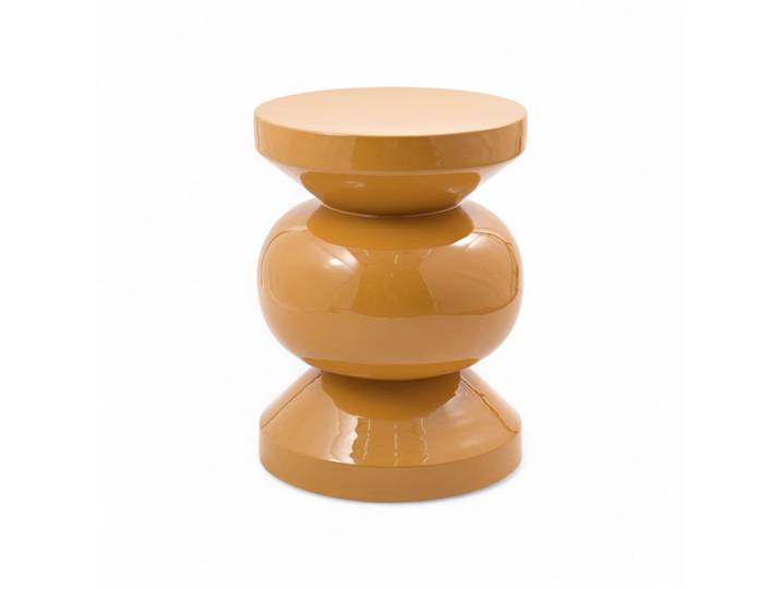 Bout de canapé rond émail bronze