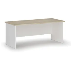 Bürotisch PRIMO WHITE, 180x80 cm, weiß/natur Eiche