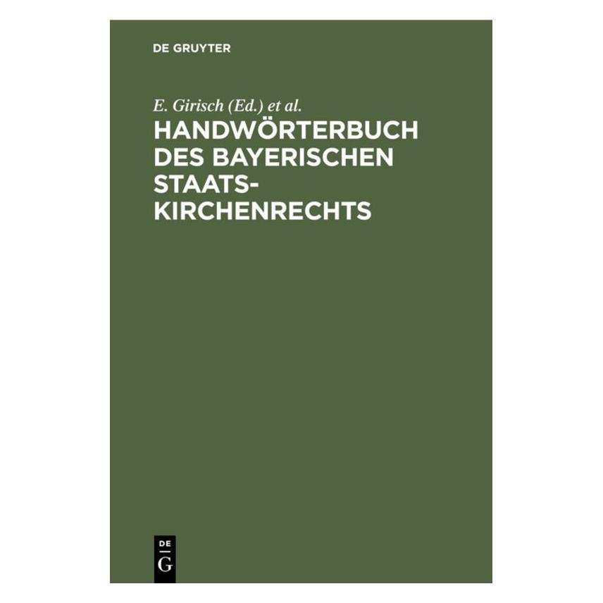 De Gruyter Handwörterbuch des bayerischen Staatski (Deutsch, Hardcover) (67779532)
