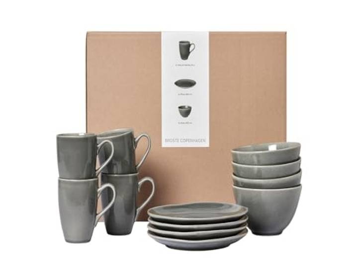 Broste Copenhagen Nordic RAIN Frühstücksset für Vier 12tlg