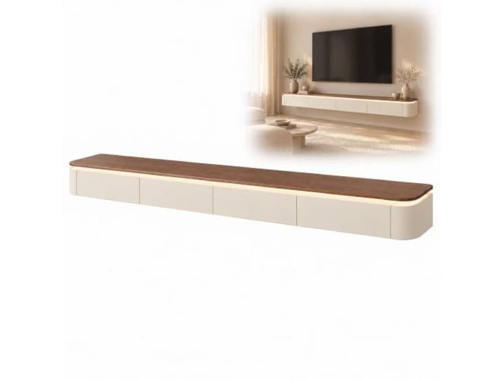 PQXQZ Schwebendes TV Möbel, Wandhängendes TV Board für Wohnzimmer TV Wandboard mit Offener Rückseite und Kabelmanagement(180x30x20cm/71x12x8in)
