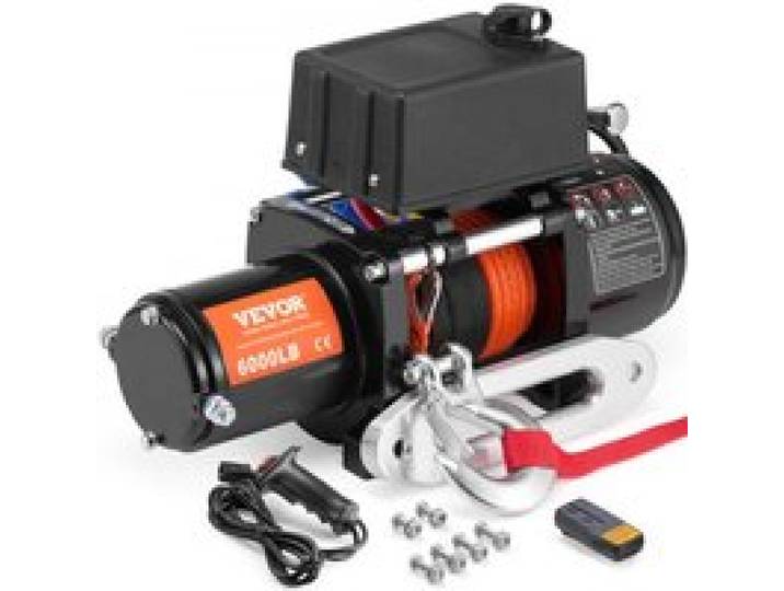 VEVOR Treuil électrique 2722 kg 12 V CC, treuil pour camion avec corde synthétique Φ0,6 x 1676,4 cm, guide-câble, télécommande sans fil et filaire, étanche IP55, pour SUV, tout-terrain, camion, bateau